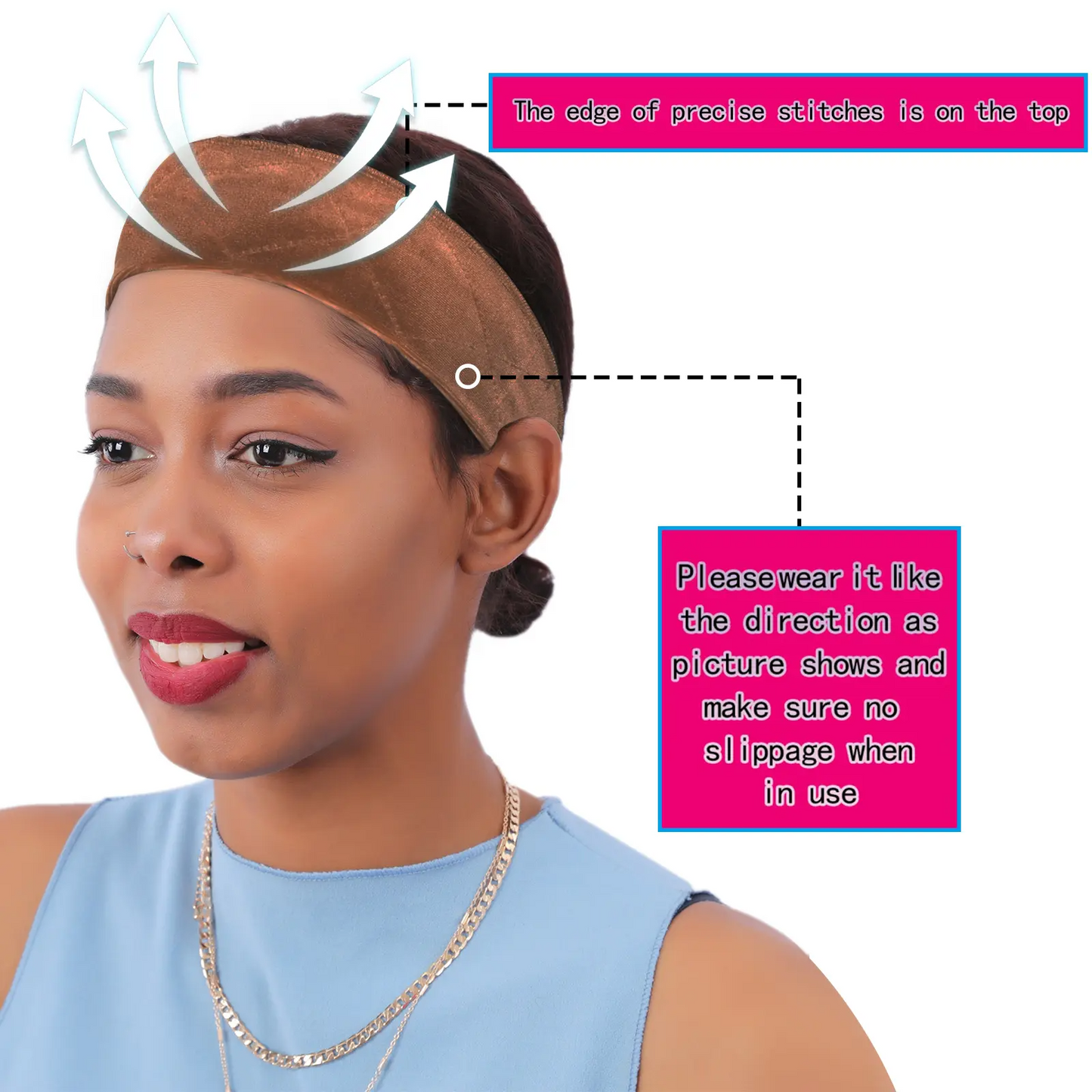 Darker Wig Gripper Headband - Adjustable Grip Features