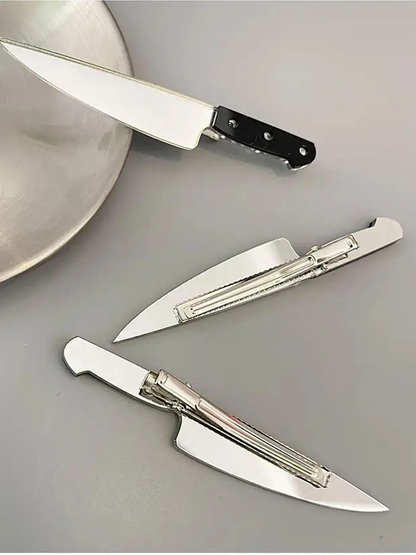 Women's Street Style Plain Color Hair Clips with Knife Shaped Design, Casual Trendy Hair Clips