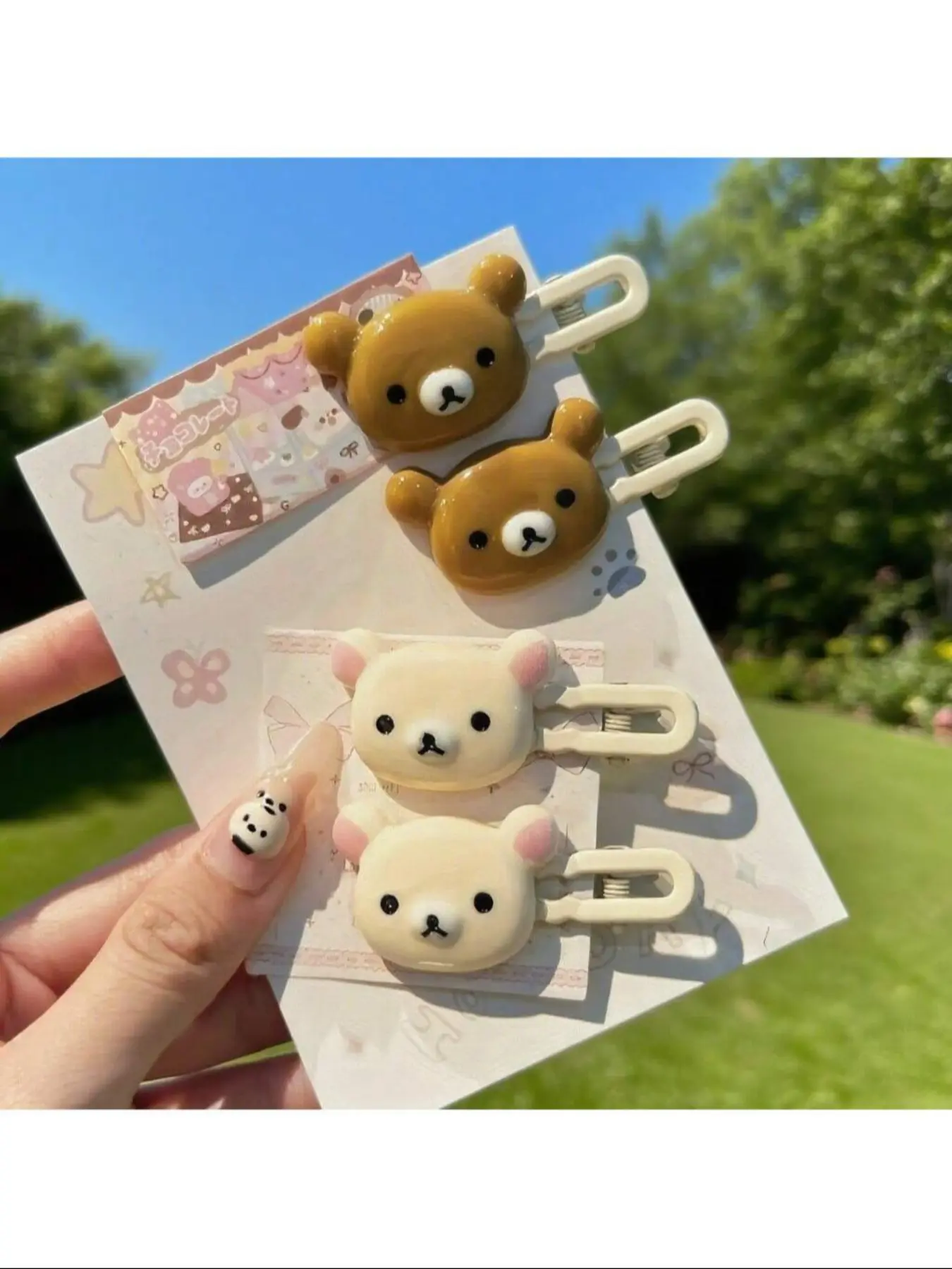 Cute Cartoon Bear Hair Clips Duckbill Buckle