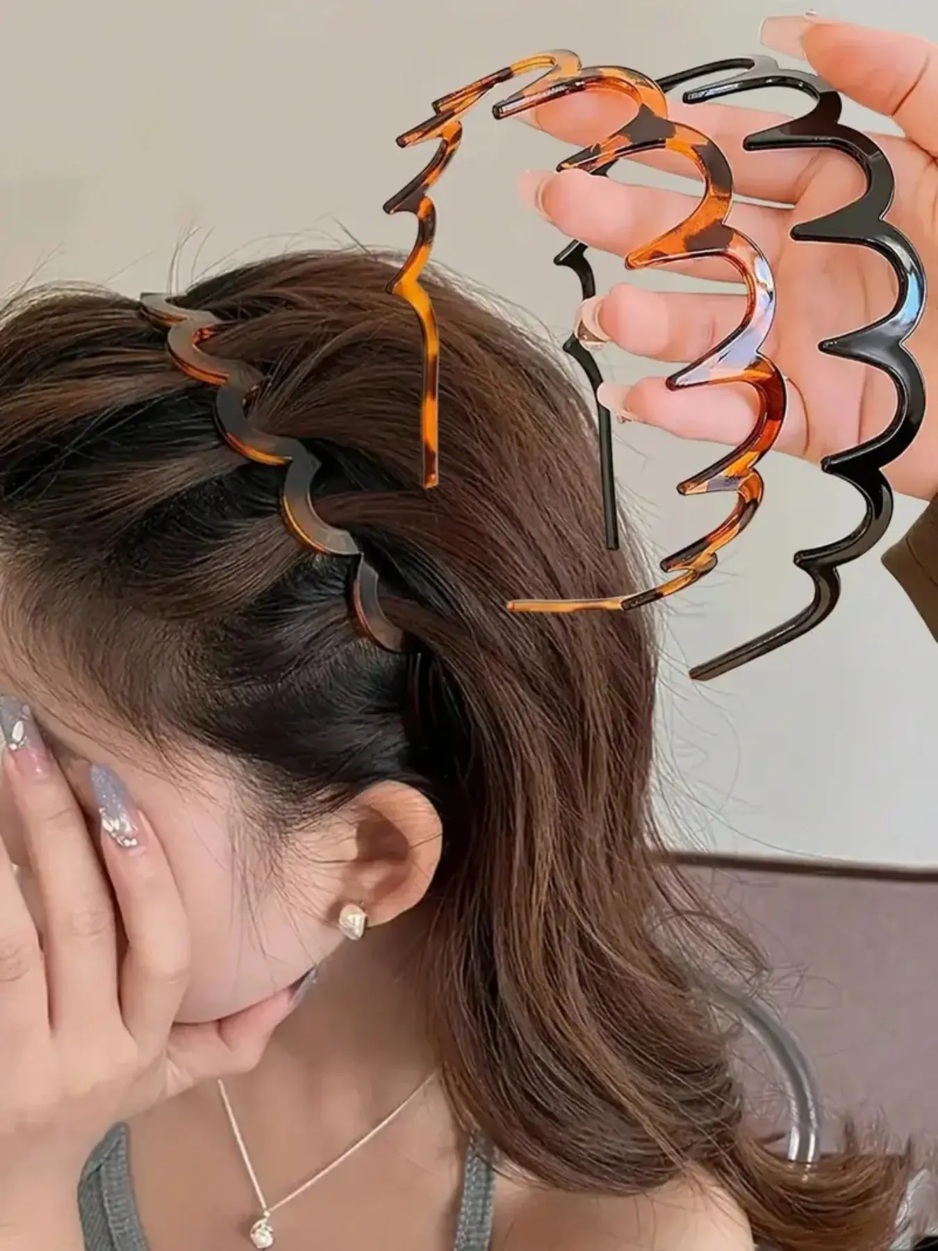 4PCS U-Shaped Wavy Comb Headband Set