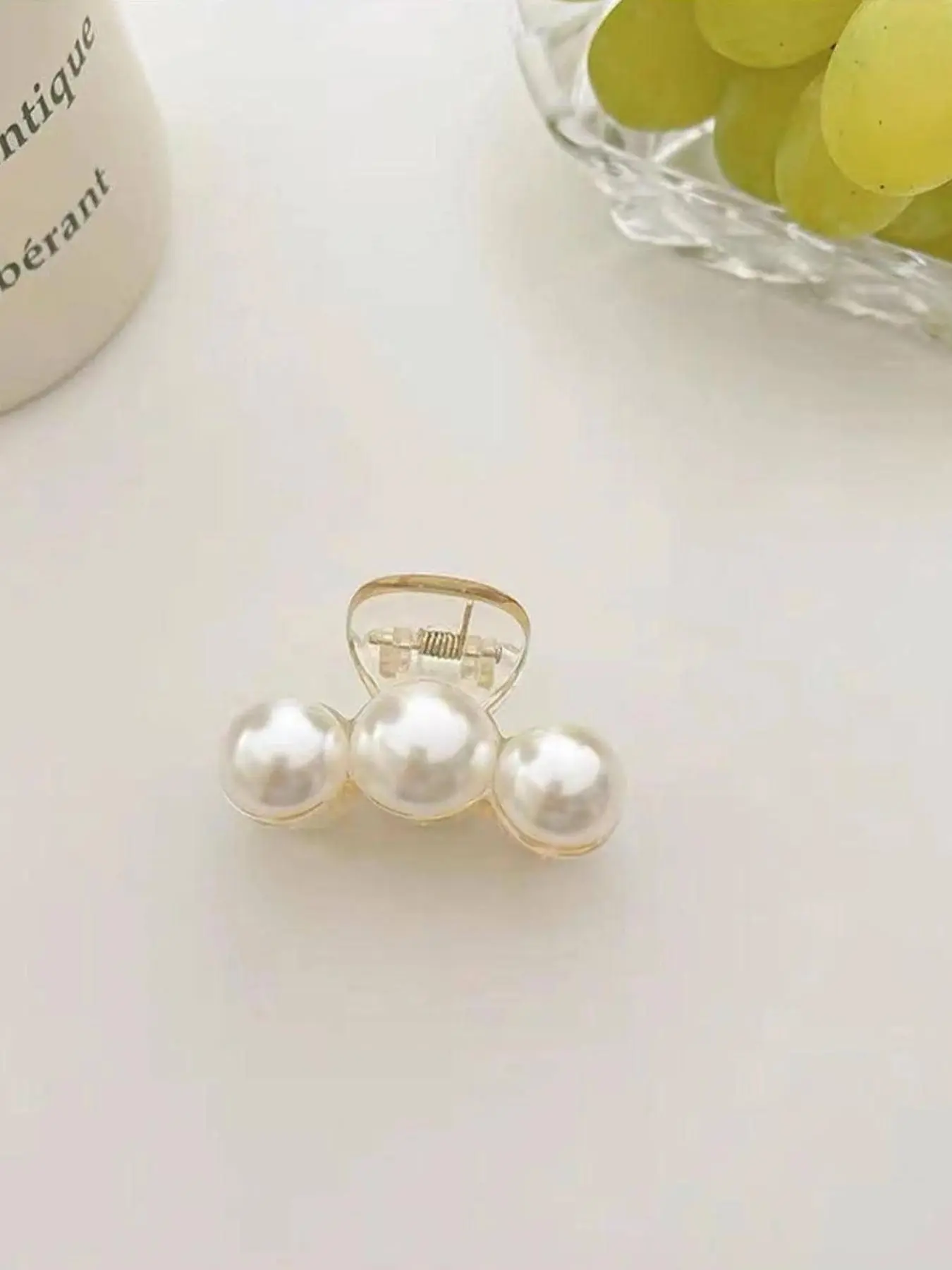 Faux Pearl Decorated Hair Claw for Women