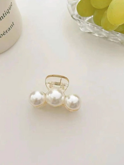 Faux Pearl Decorated Hair Claw for Women