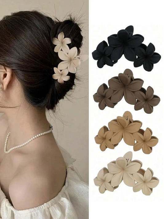 Elegant Burgundy Floral Shark Claw Cute Daisy Clip