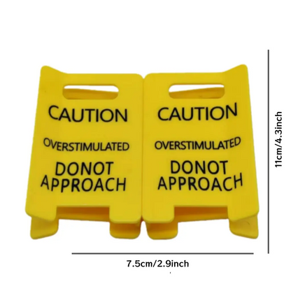 Overstimulated Caution Sign Hair Claw Clip, Setting Boundaries Caution Sign Hair Claw for Women