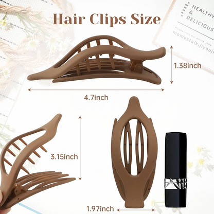 Flat Claw Clips Elegant French Concord Hair Clips Side Slide Duckbill Clips