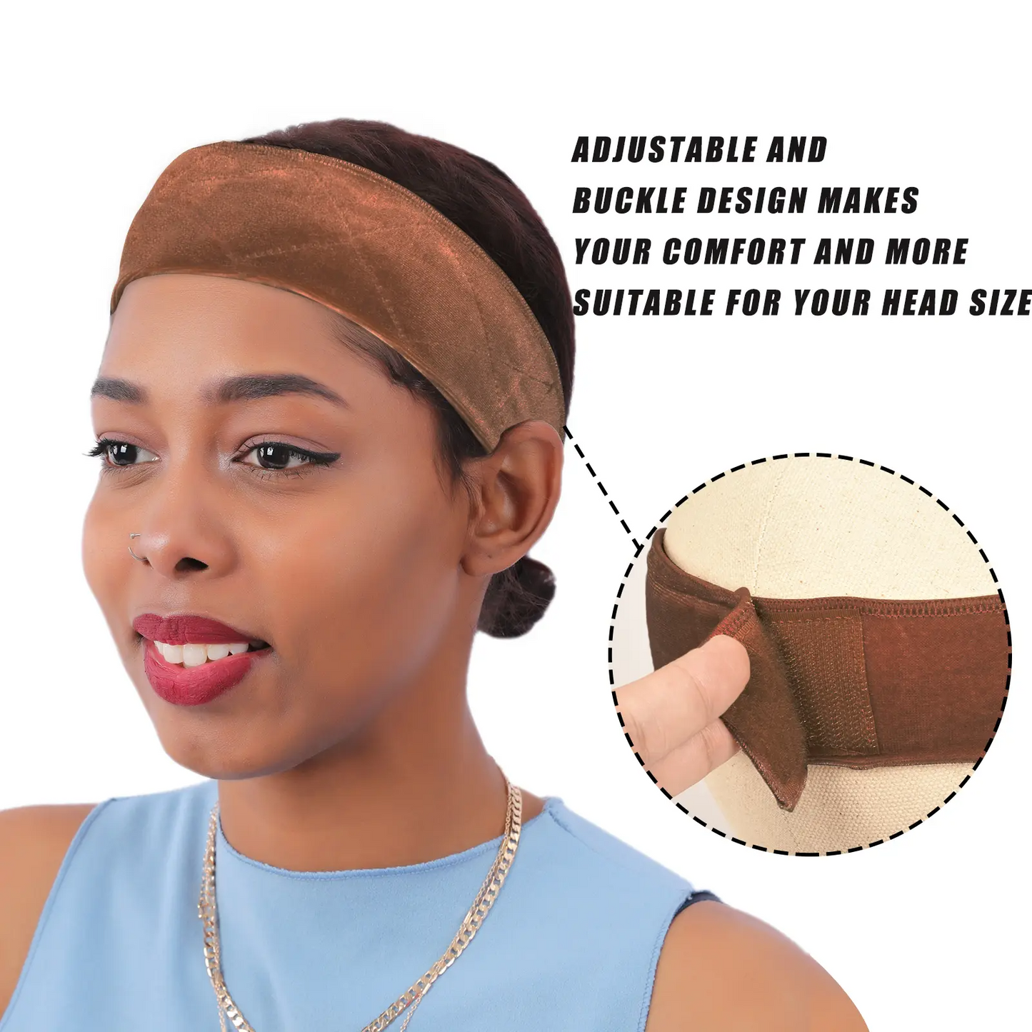 Darker Wig Gripper Headband - Adjustable Grip Features