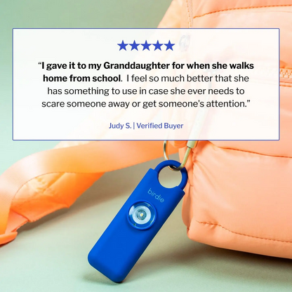 Birdie Personal Safety Alarm – 130dB Siren, Strobe Light & Keychain for Women