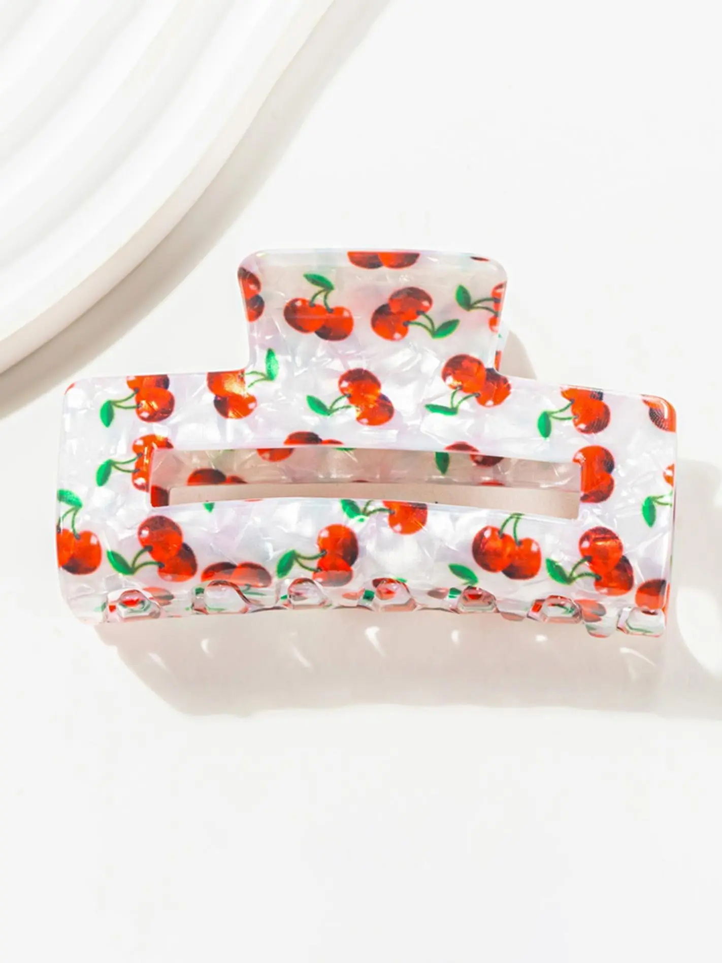 Cherry Pattern Hair Claw Cute Fruit Themed Hair Accessories for Women & Girls