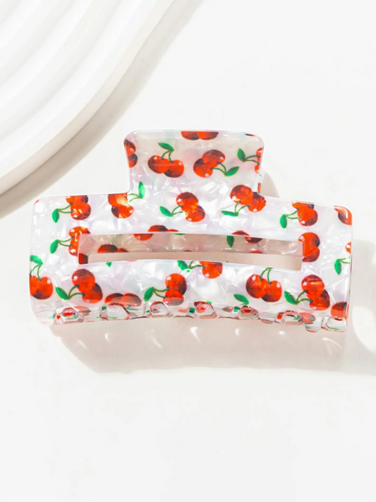 Cherry Pattern Hair Claw Cute Fruit Themed Hair Accessories for Women & Girls