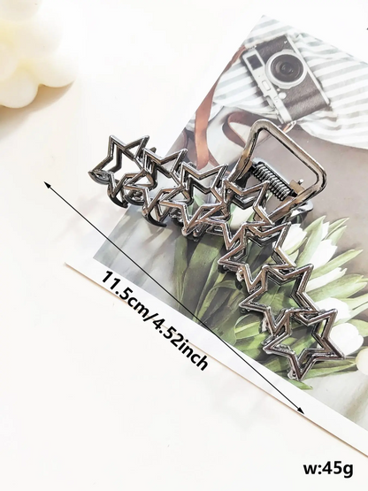 Women's Elegant Hollow out Star Design Hair Claw, Fashion Alloy Hair Accessories for Daily Wear
