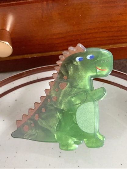 5pcs Gradient Dinosaur Hair Clip, Cute Cartoon Little Dinosaur Claw Clip for Women