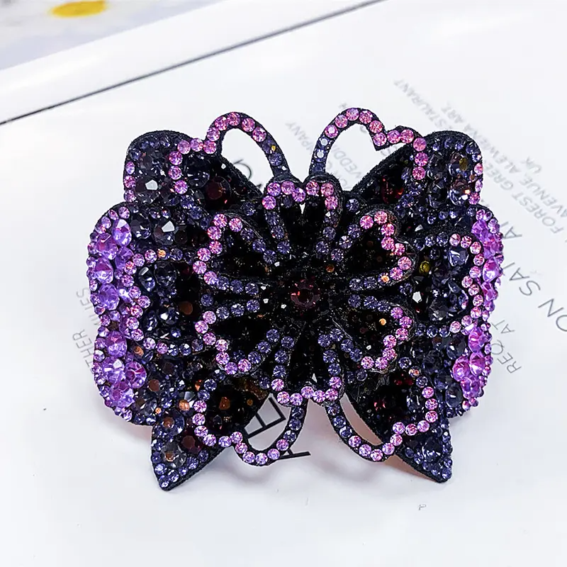 3 Pcs Vintage Crystal Rhinestone Flower Butterfly Hair Clip – Elegant Barrette for Women