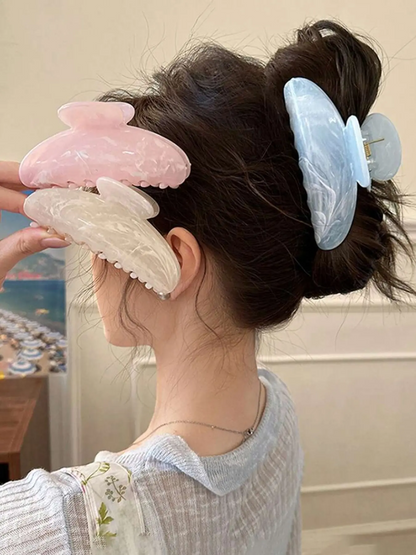 3-Piece 9cm Large Lightweight Hair Claw Set, Solid Color Claw Clips for Women