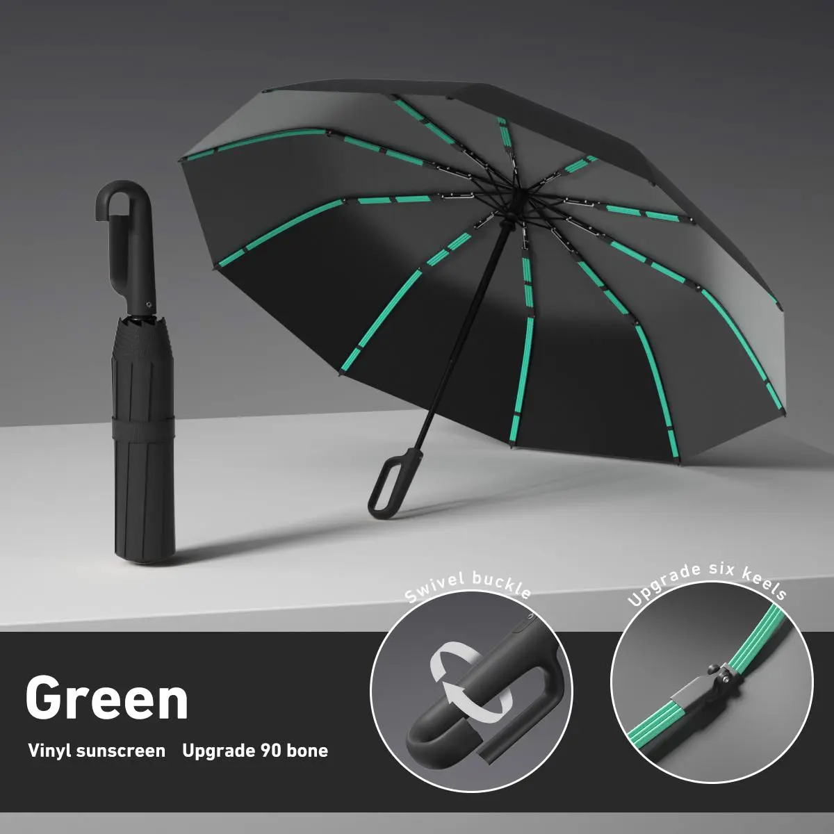Automatic Folding Umbrella | Windproof & Waterproof, One-Touch Open/Close – 17 Colors