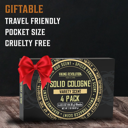 Solid Cologne for Men – 12-Scent Travel Tin Set | Alcohol-Free Balm | 0.5 oz Each