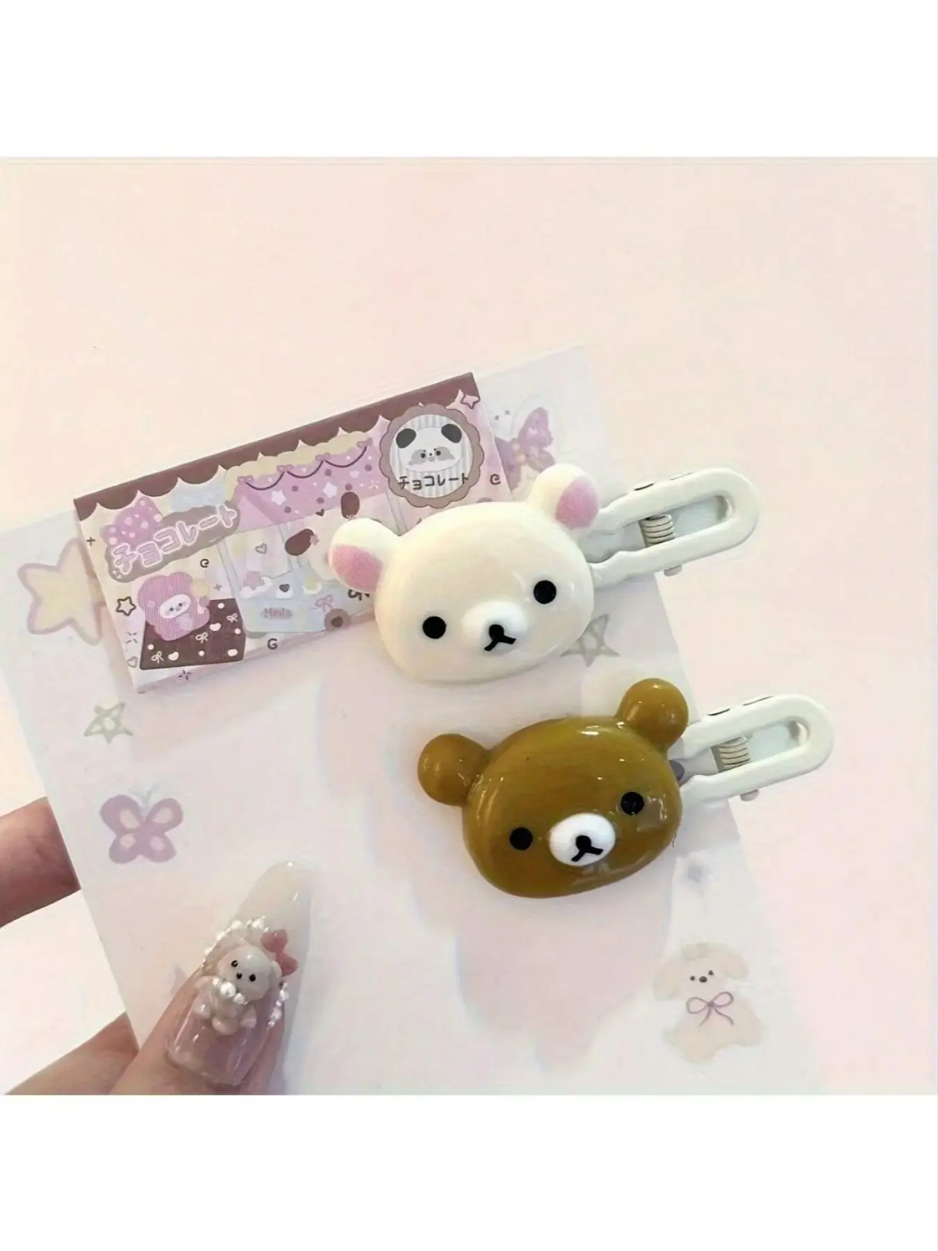 Cute Cartoon Bear Hair Clips Duckbill Buckle