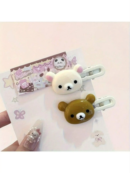 Cute Cartoon Bear Hair Clips Duckbill Buckle