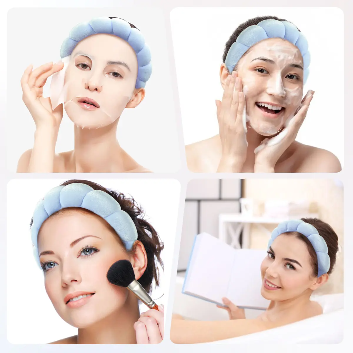 Spa Headband for Women - Makeup Headband & Wrist Washband Set