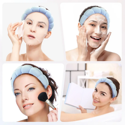 Spa Headband for Women - Makeup Headband & Wrist Washband Set