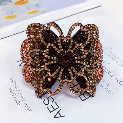 3 Pcs Vintage Crystal Rhinestone Flower Butterfly Hair Clip – Elegant Barrette for Women