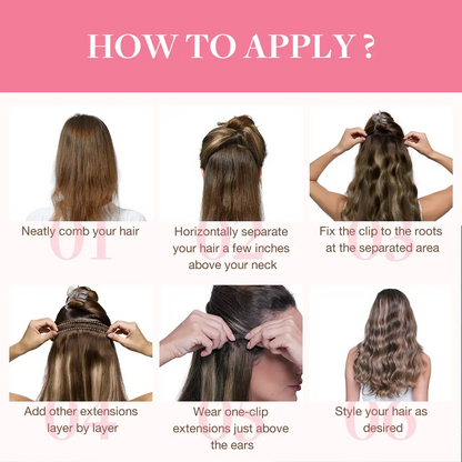 1/2Pcs Hair Extensions Clip in Human Hair Natural Straight Remy Hair Easy