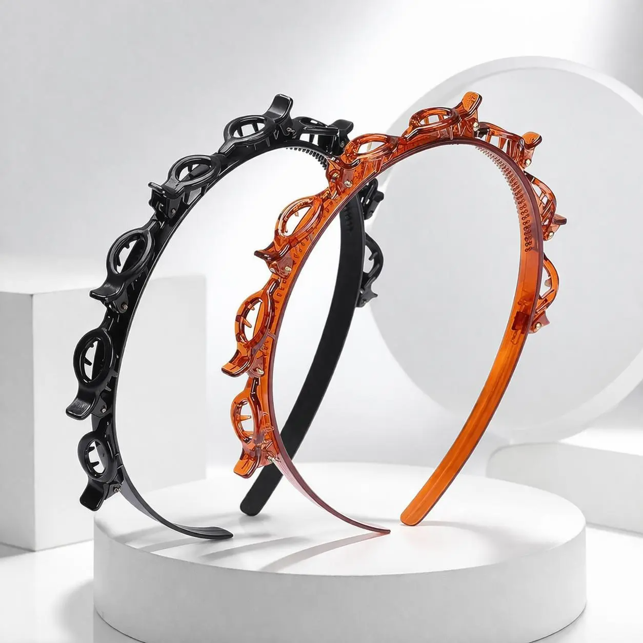 Women's Elegant Minimalist Hair Hoops with Clips, Trendy Simple Style Hair Hoops