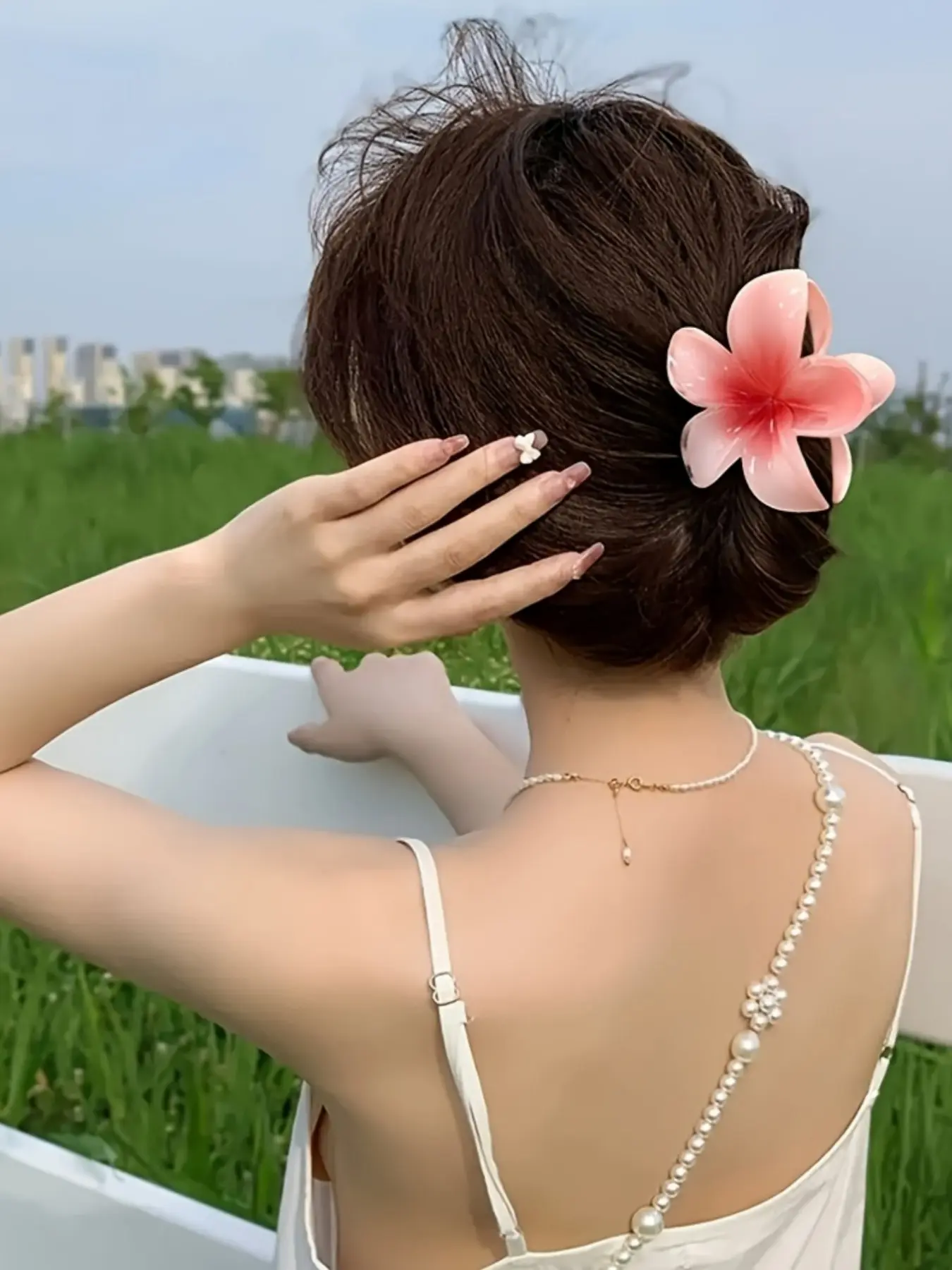 18 Pcs Gradient Candy Color Flower Hair Clips, Hair Clip Set