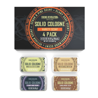 Solid Cologne for Men – 12-Scent Travel Tin Set | Alcohol-Free Balm | 0.5 oz Each