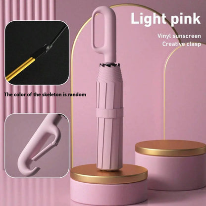 Automatic Folding Umbrella | Windproof & Waterproof, One-Touch Open/Close – 17 Colors
