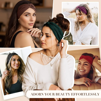 8 Pcs Women's Wide Retro Headscarf Hairband