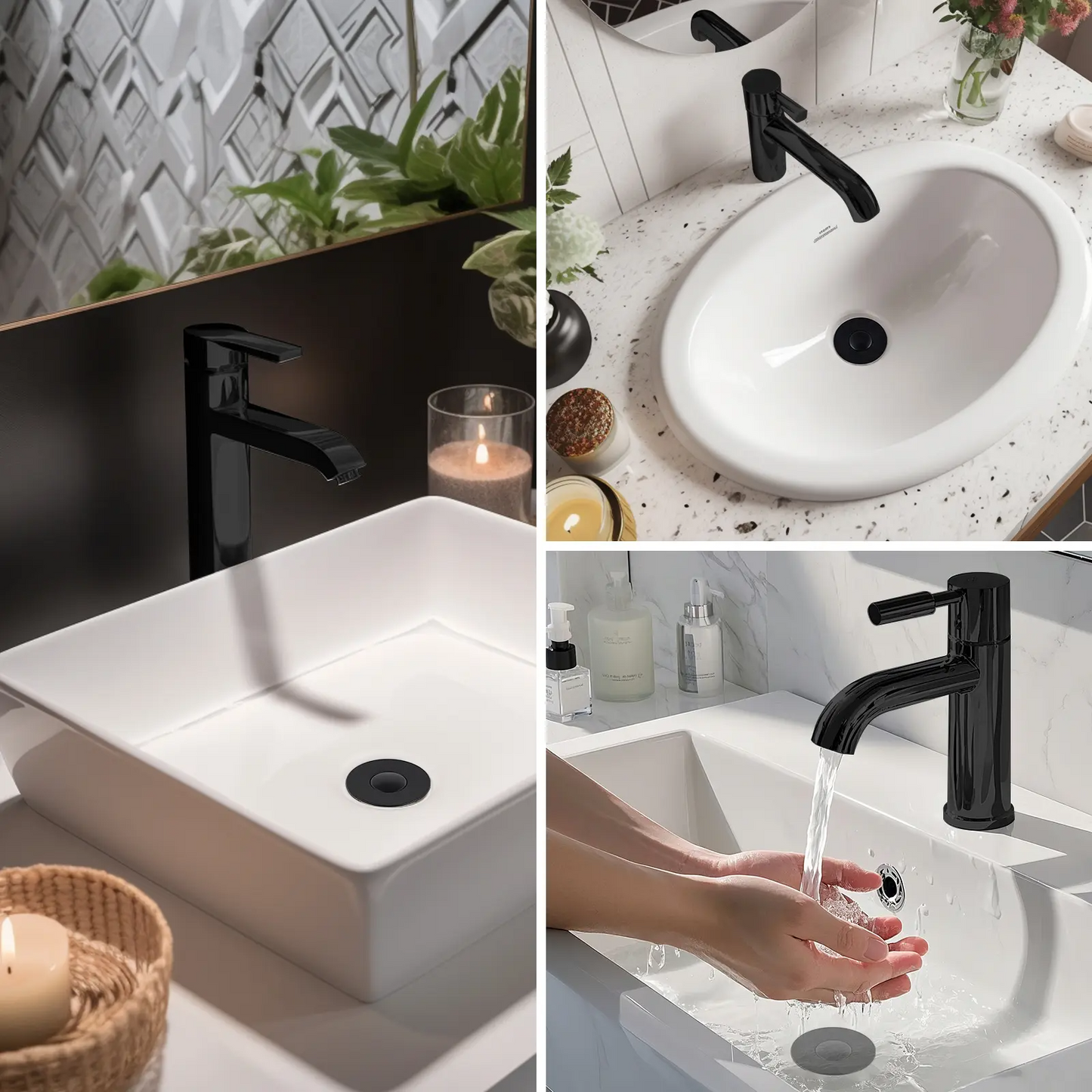 3-in-1 Bathroom Sink Drain Strainer | Pop-Up Stopper, Hair Catcher & Anti-Clog