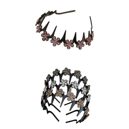 Elegant Wavy Headband for Women Non-Slip Butterfly Crystal