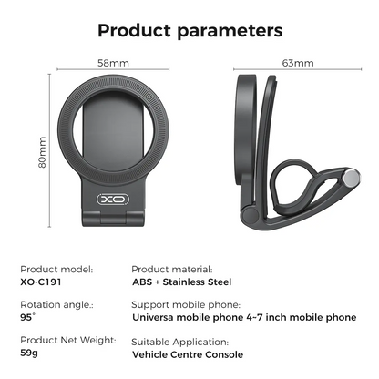 Magnetic Car Phone Mount | MagSafe Compatible, 360° Adjustable – iPhone 17/16/15/14/13/12